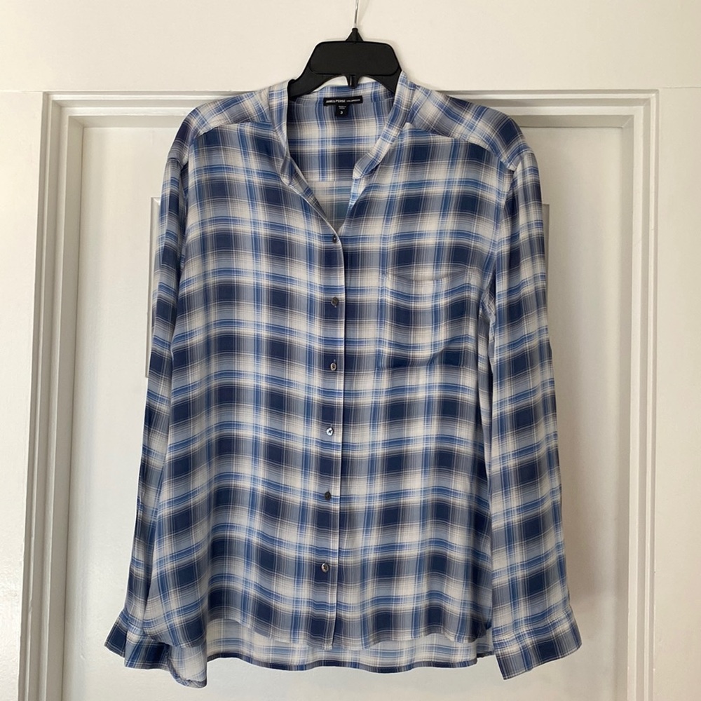 James Perse plaid blouse